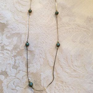 Necklace-Green Mesh beads- Necklace